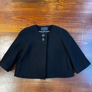 Banana‎ Republic 100% Wool Textured Black Cropped Jacket- Size 2